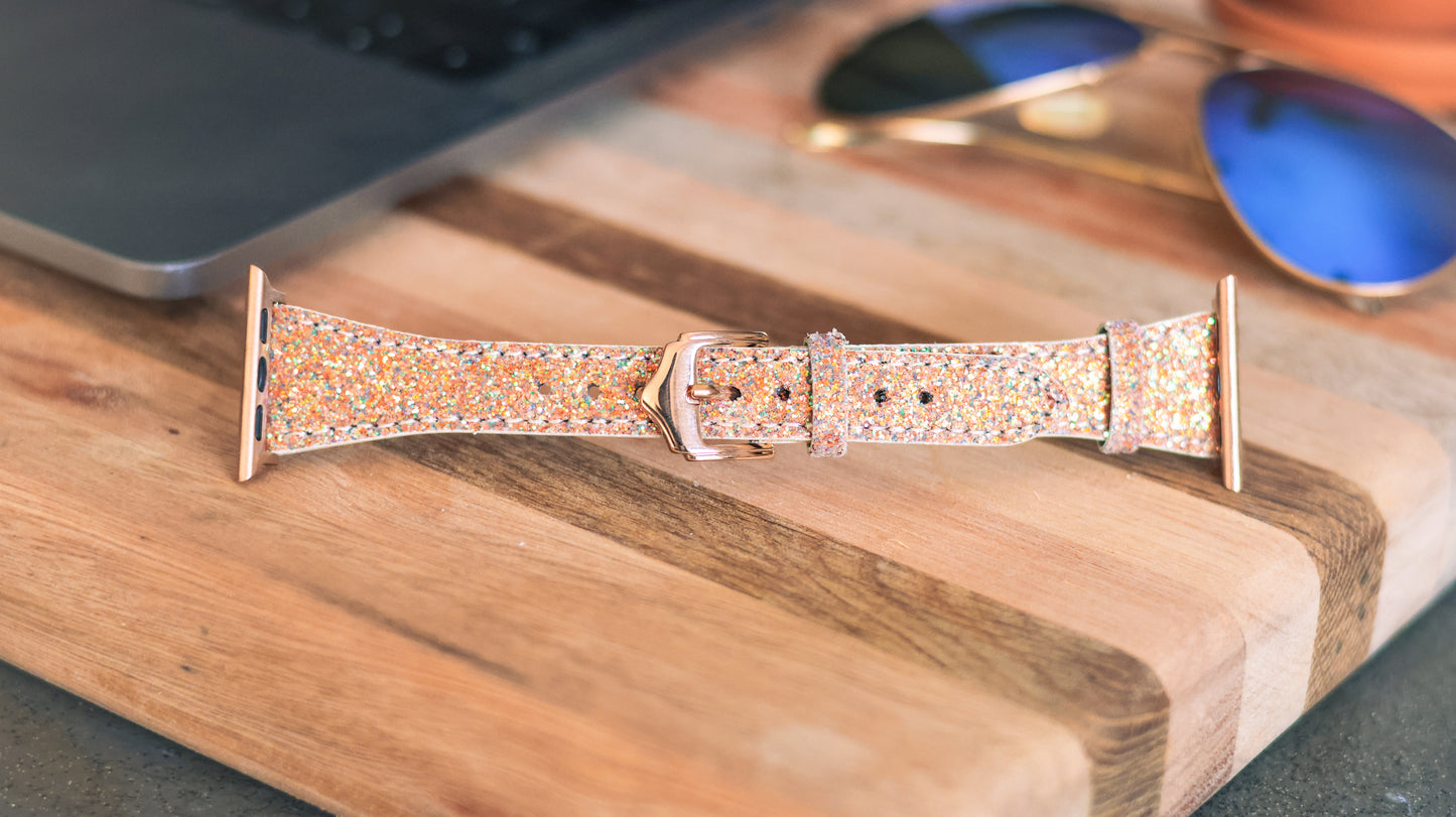 Fabulously Fit Glitter Leather Replacement Strap for Apple Watch