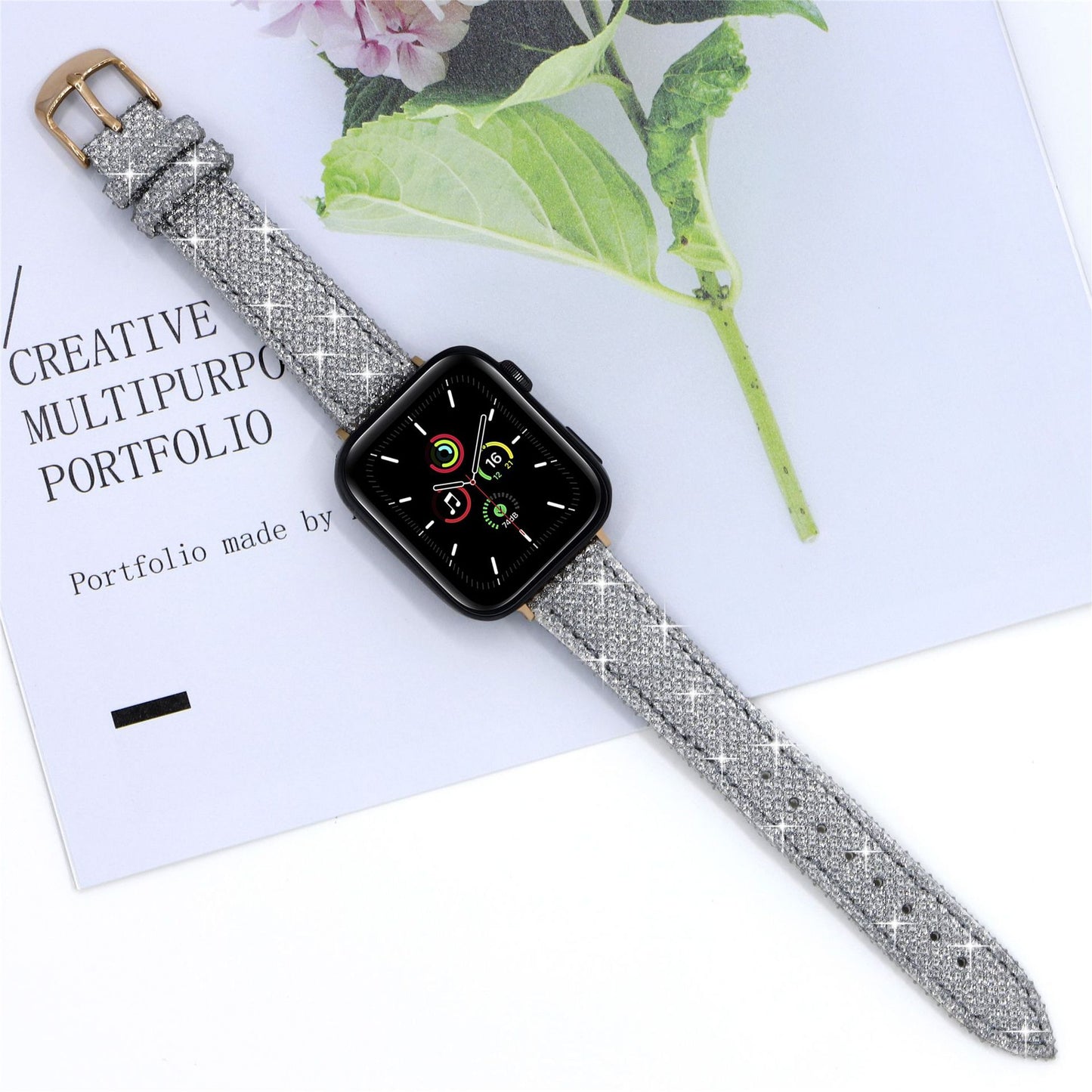 Fabulously Fit Sparkly leather replacement strap - 18mm
