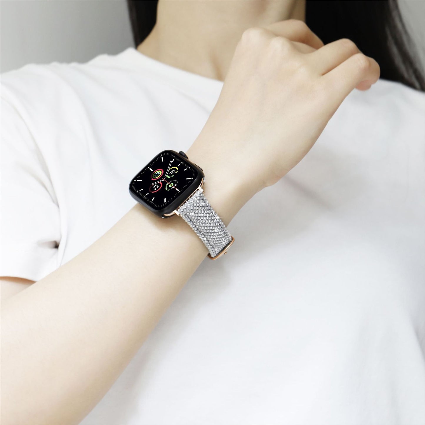 Fabulously Fit Sparkly leather replacement strap for Apple Watch 38/40/41mm