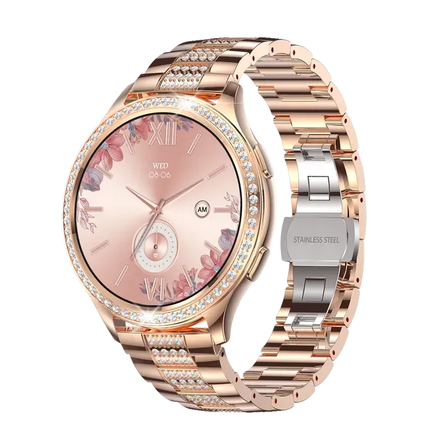 Rose gold diamante watch discount