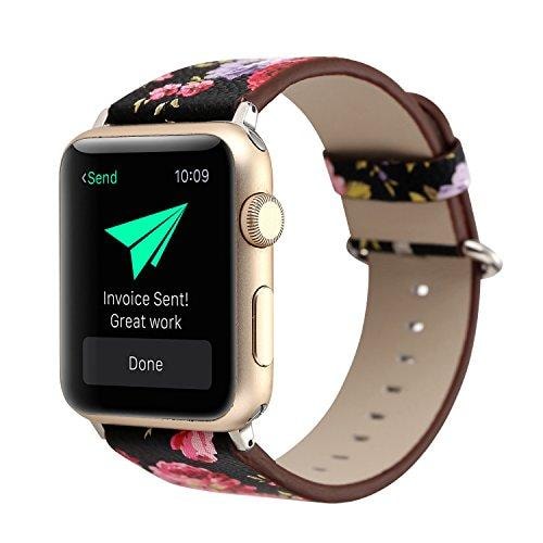 Apple watch black floral strap - Fabulously Fit