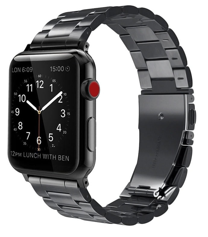 Apple watch black stainless steel link strap - Fabulously Fit