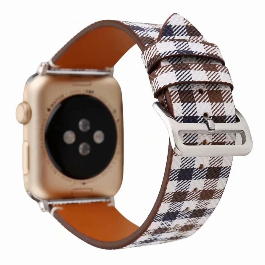 Apple watch Leather Plaid Strap - Fabulously Fit