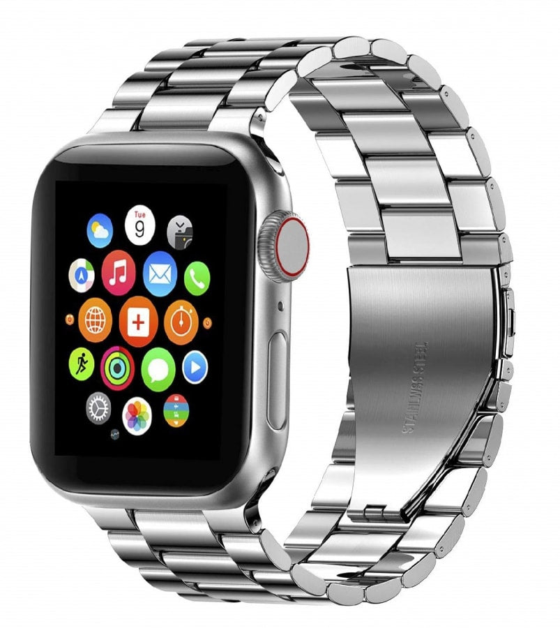 Apple watch silver stainless steel link strap - Fabulously Fit