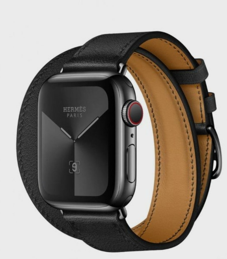 Apple watch twisted black genuine leather strap - Fabulously Fit