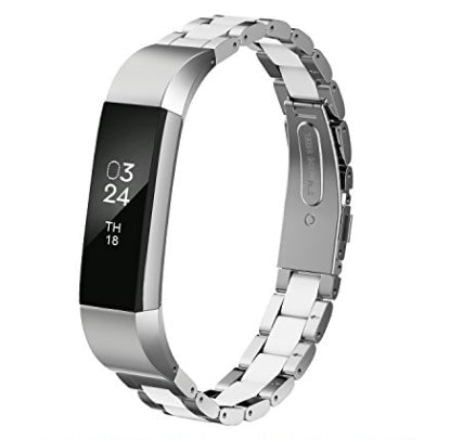 Fitbit Alta HR silver link stainless steel strap - Fabulously Fit