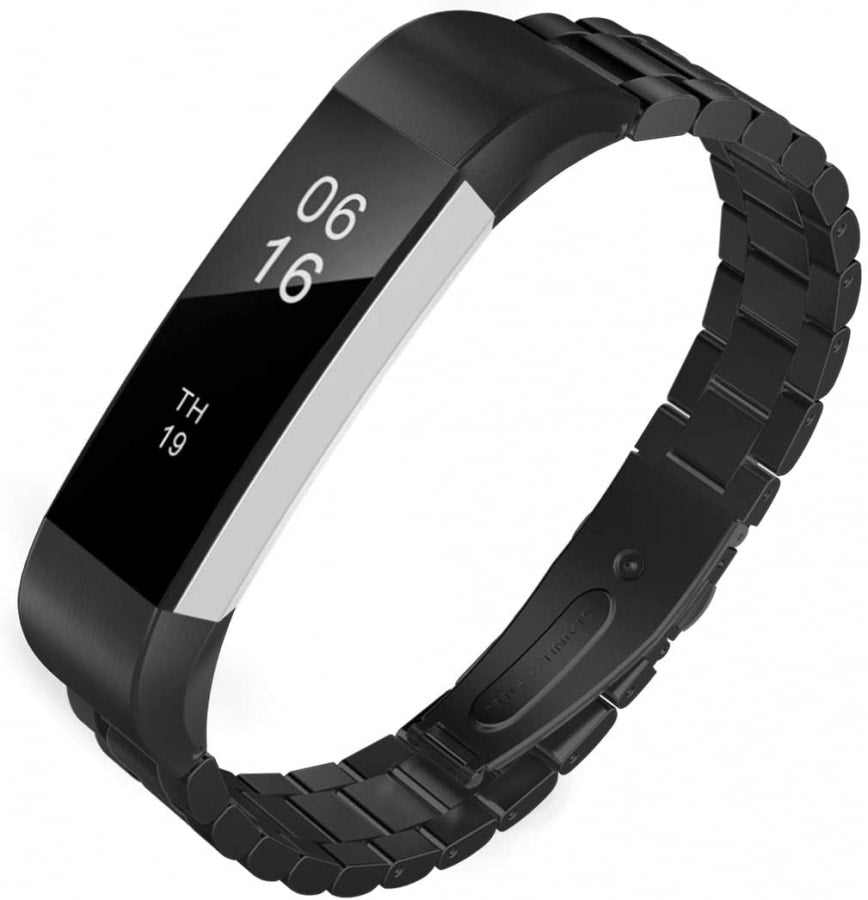 Fitbit Alta/HR black Link Stainless Steel Linked Strap - Fabulously Fit