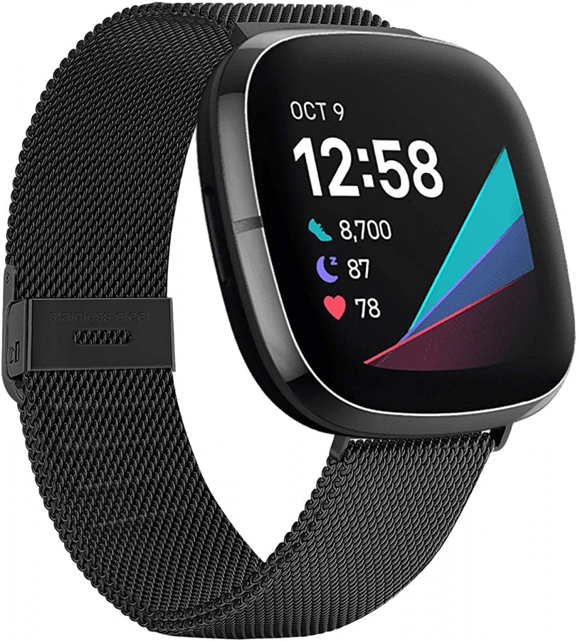 Fitbit Versa 3/Sense Metallic Strap with clasp - Fabulously Fit