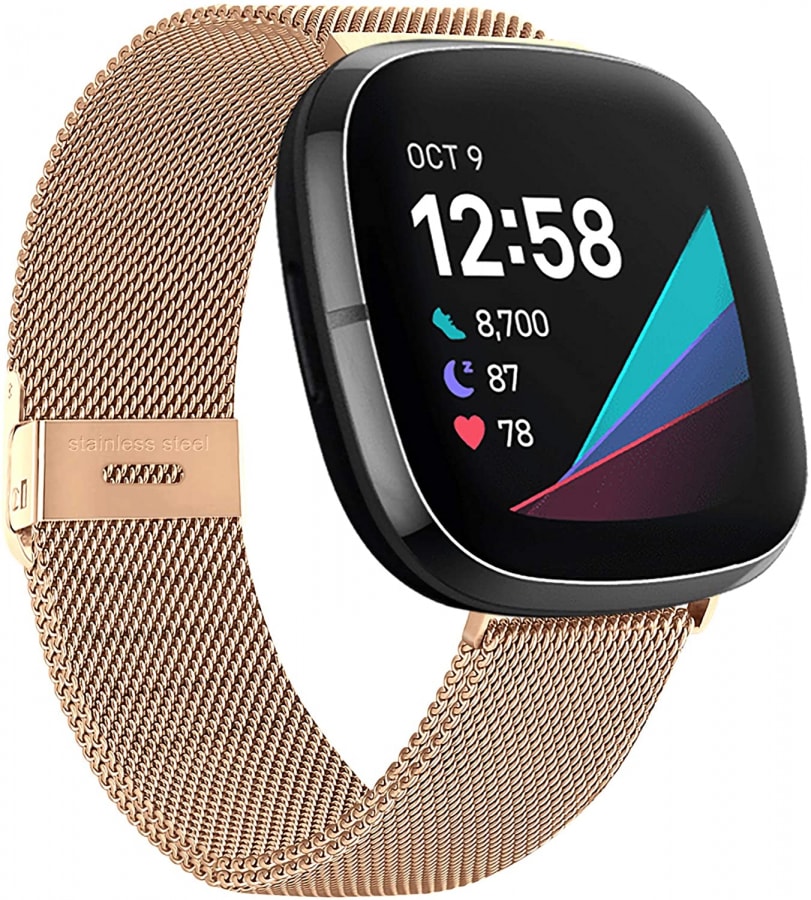 Fitbit Versa 3/Sense Metallic Strap with clasp - Fabulously Fit