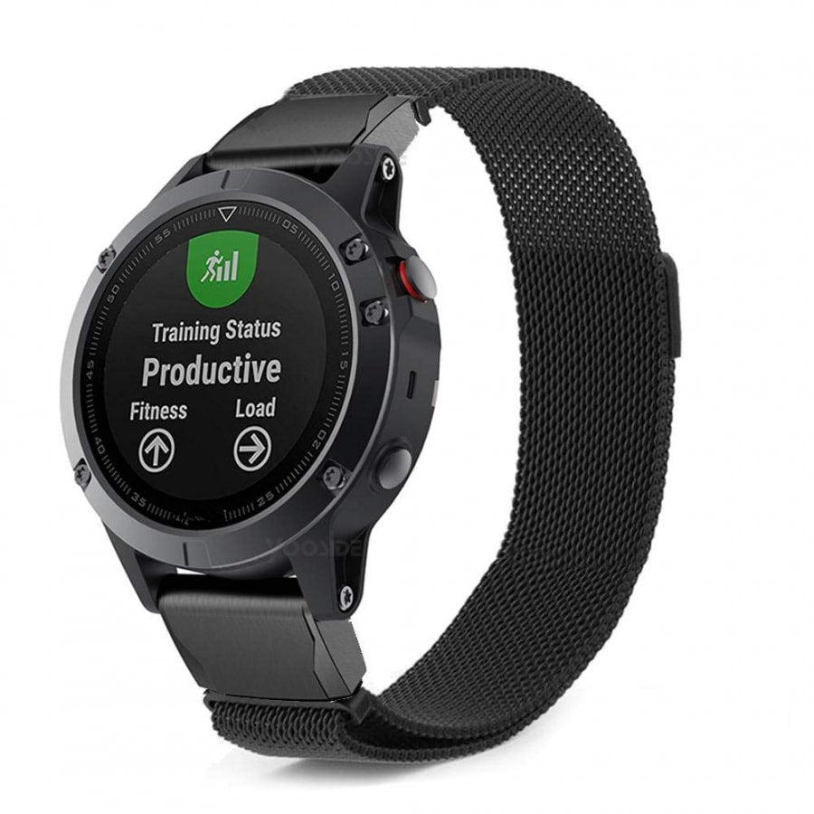 Garmin Fenix 5S/5S plus black metallic strap - Fabulously Fit