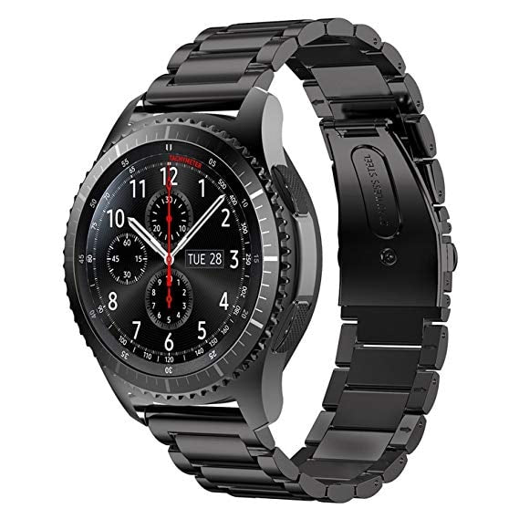 Samsung Gear S3 black stainless steel link strap - Fabulously Fit