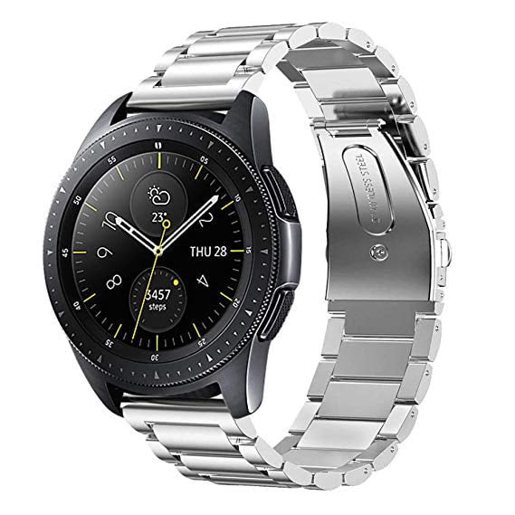 Samsung Gear S3 silver stainless steel link strap - Fabulously Fit