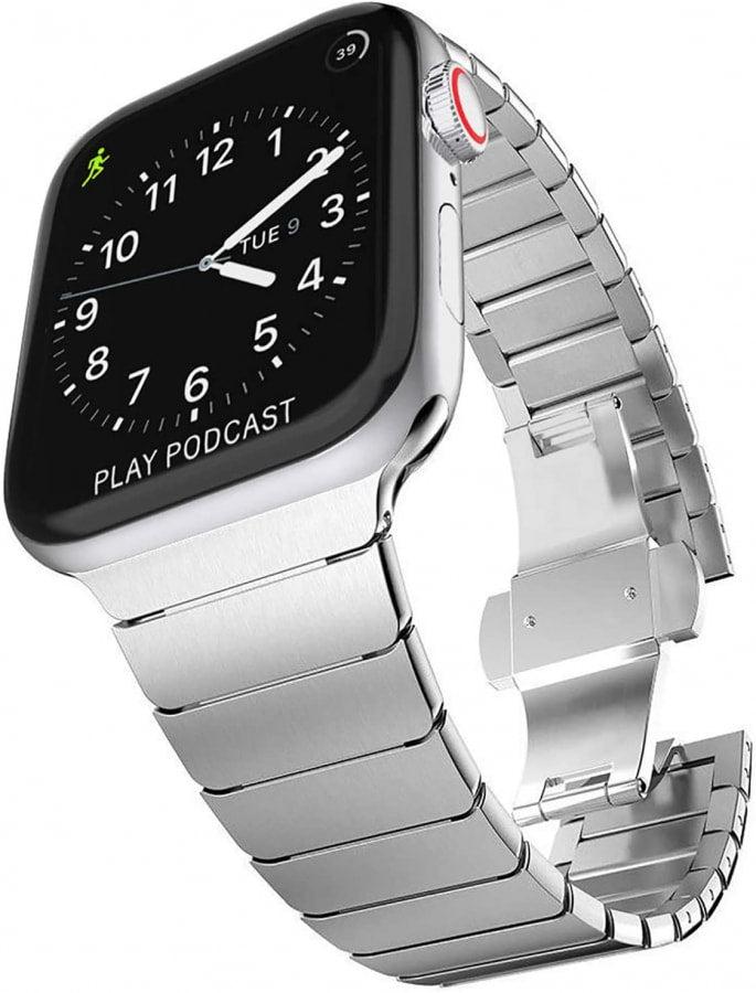 Stainless Steel Link Bracelet for Apple Watch 45mm 41mm 44mm Serie 7 6 SE 5  4 3 | eBay