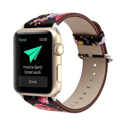 Apple watch black floral strap - Fabulously Fit 