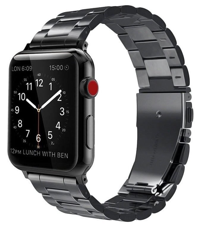 Apple watch black stainless steel link strap - Fabulously Fit 