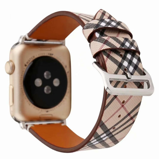 Apple watch Leather Plaid Strap - Fabulously Fit 