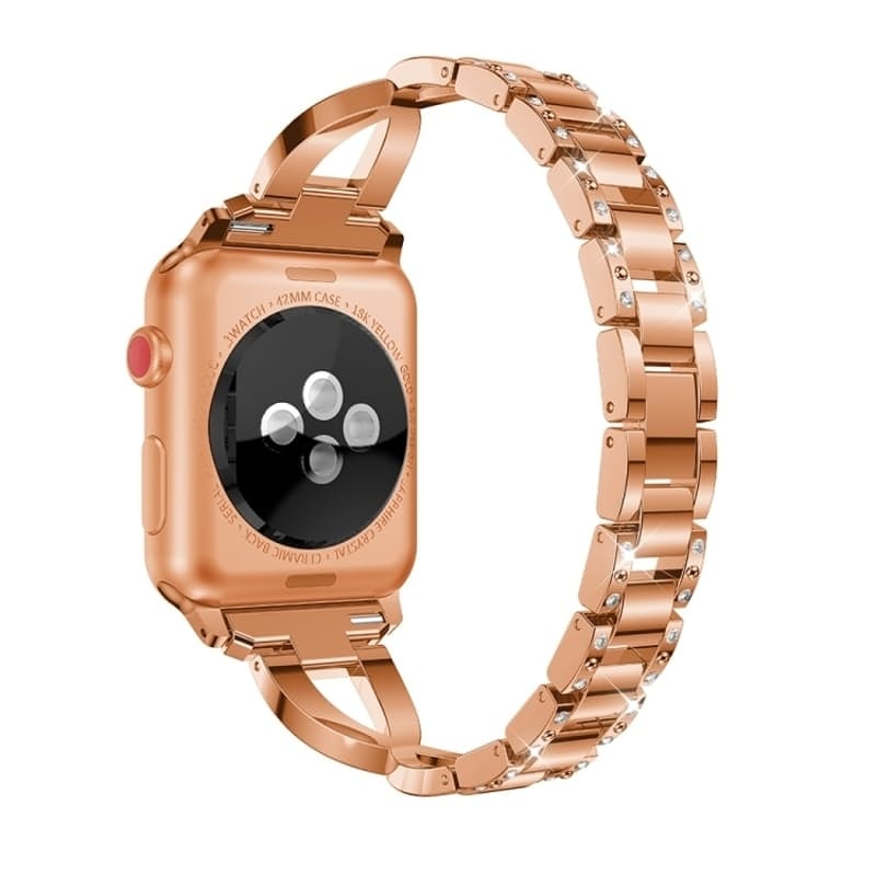 Apple watch rose gold diamanté linked strap - Fabulously Fit 