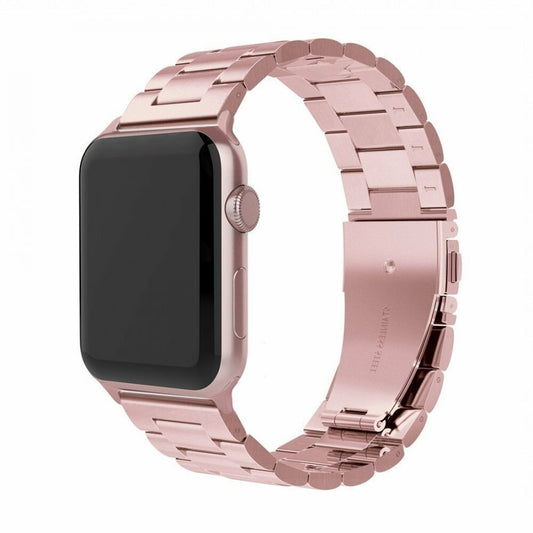 Apple watch rose gold stainless steel link strap - Fabulously Fit 