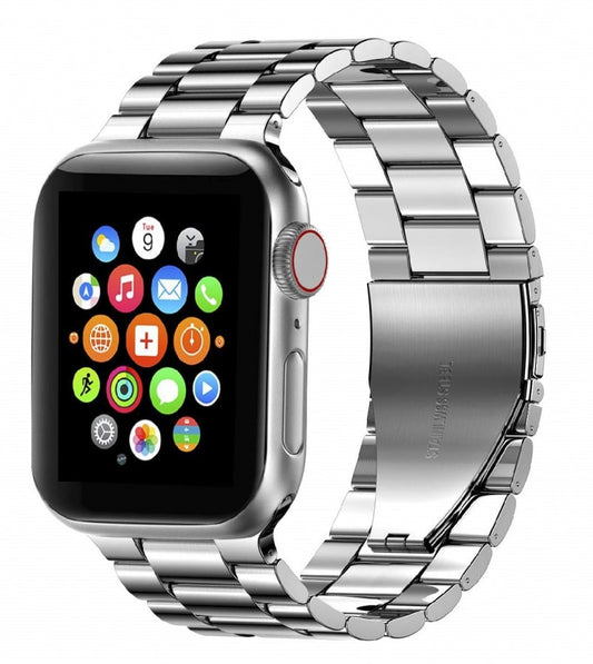 Apple watch silver stainless steel link strap - Fabulously Fit 
