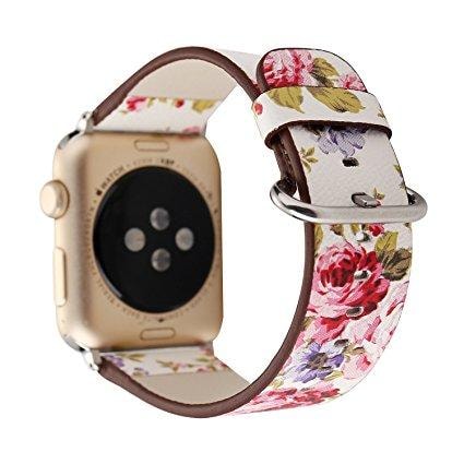 Apple watch white floral strap - Fabulously Fit 