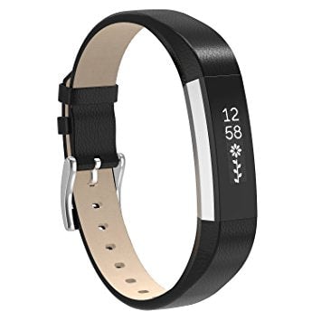 Fitbit Alta Hr Black Genuine Leather Replacement Strap