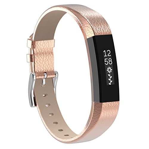 Fitbit Alta HR rose gold genuine leather strap - Fabulously Fit 