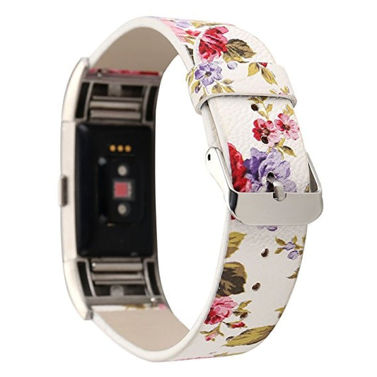 White Floral Fitbit Charge 2 Replacement Strap