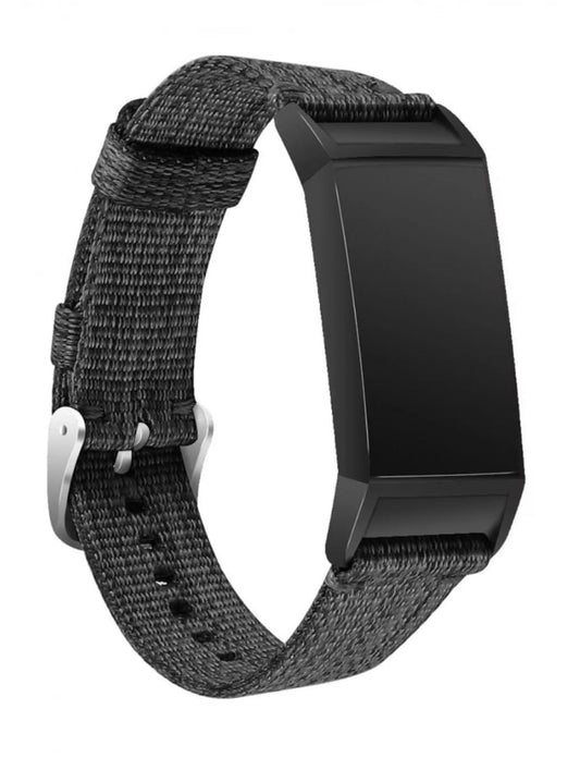 Fitbit charge 3/4 black nylon strap - Fabulously Fit 