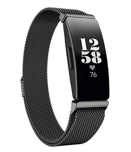 Fitbit Inspire HR/Inspire 2 black metallic strap - Fabulously Fit 