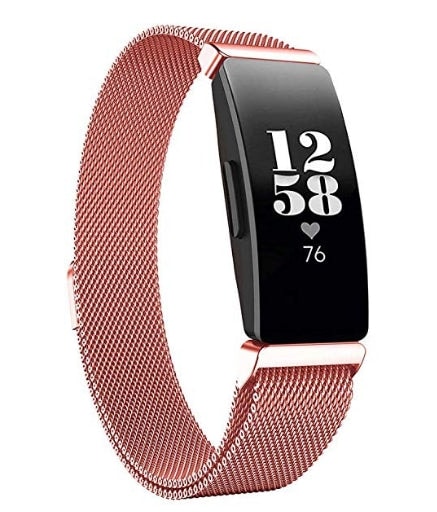 Fitbit Inspire HR/Inspire 2 blush rose gold metallic strap - Fabulously Fit 