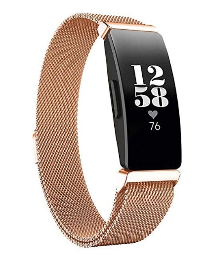 Fitbit Inspire HR/Inspire 2 rose gold metallic strap - Fabulously Fit 
