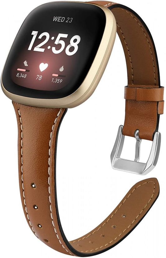 Fitbit Versa 3 genuine leather strap - Fabulously Fit 