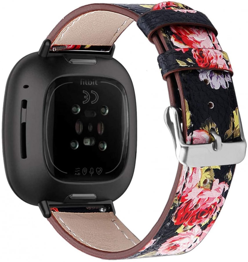 Fitbit Versa 3/Sense black floral strap - Fabulously Fit 
