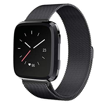 Fitbit Versa Black Metallic Replacement Strap