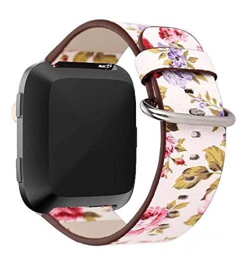 Fitbit Versa white floral strap - Fabulously Fit 