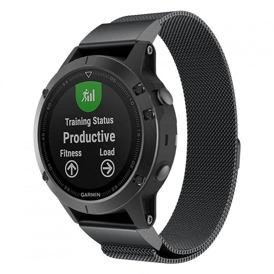 Garmin Fenix 3 black metallic strap - Fabulously Fit 