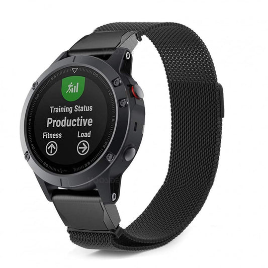 Garmin Fenix 5S/5S plus black metallic strap - Fabulously Fit 