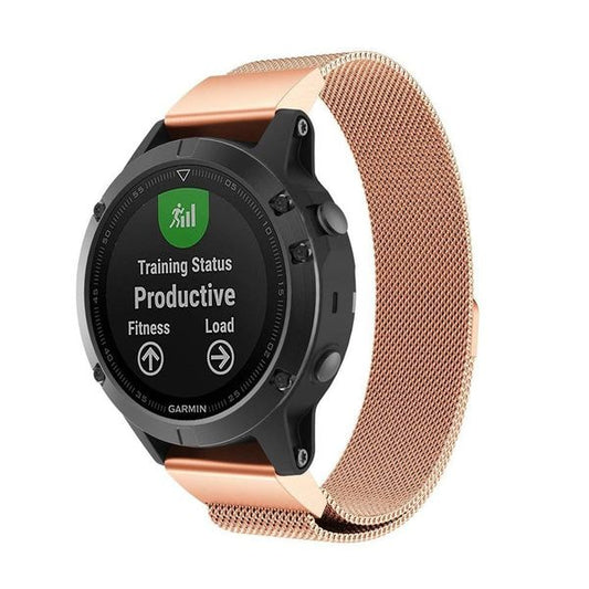 Garmin Fenix 5S/5S plus rose gold metallic strap - Fabulously Fit 