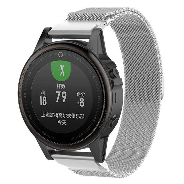 Garmin Fenix 5S/5S plus silver metallic strap - Fabulously Fit 