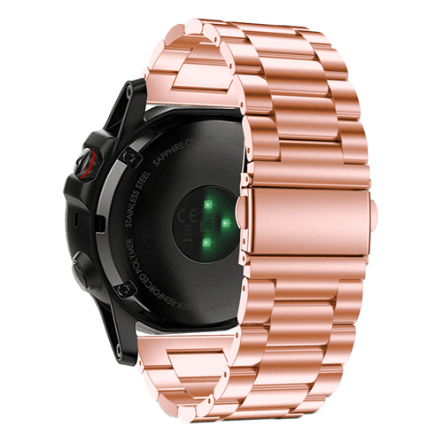 Garmin Fenix 5X rose gold stainless steel link strap - Fabulously Fit 