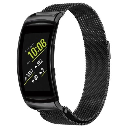 Samsung Gear Fit 2 Pro black metallic strap - Fabulously Fit 