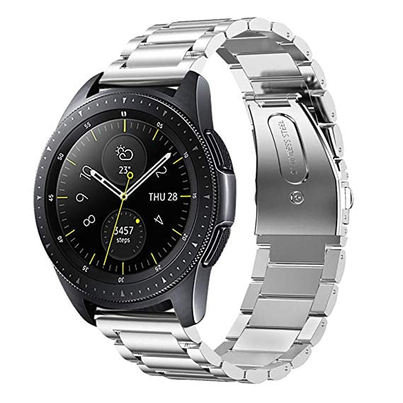 Samsung Gear S3 silver stainless steel link strap - Fabulously Fit 